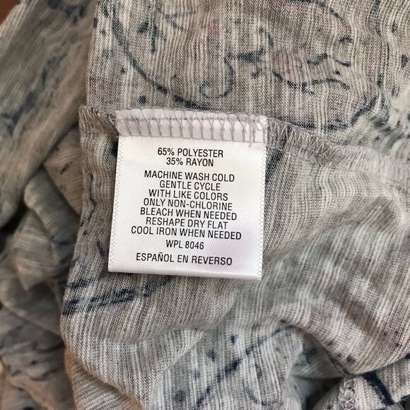 NWT Style & Co. Womens Floral Henley Shirt Size 0X blue pink grey - Picture 8 of 8